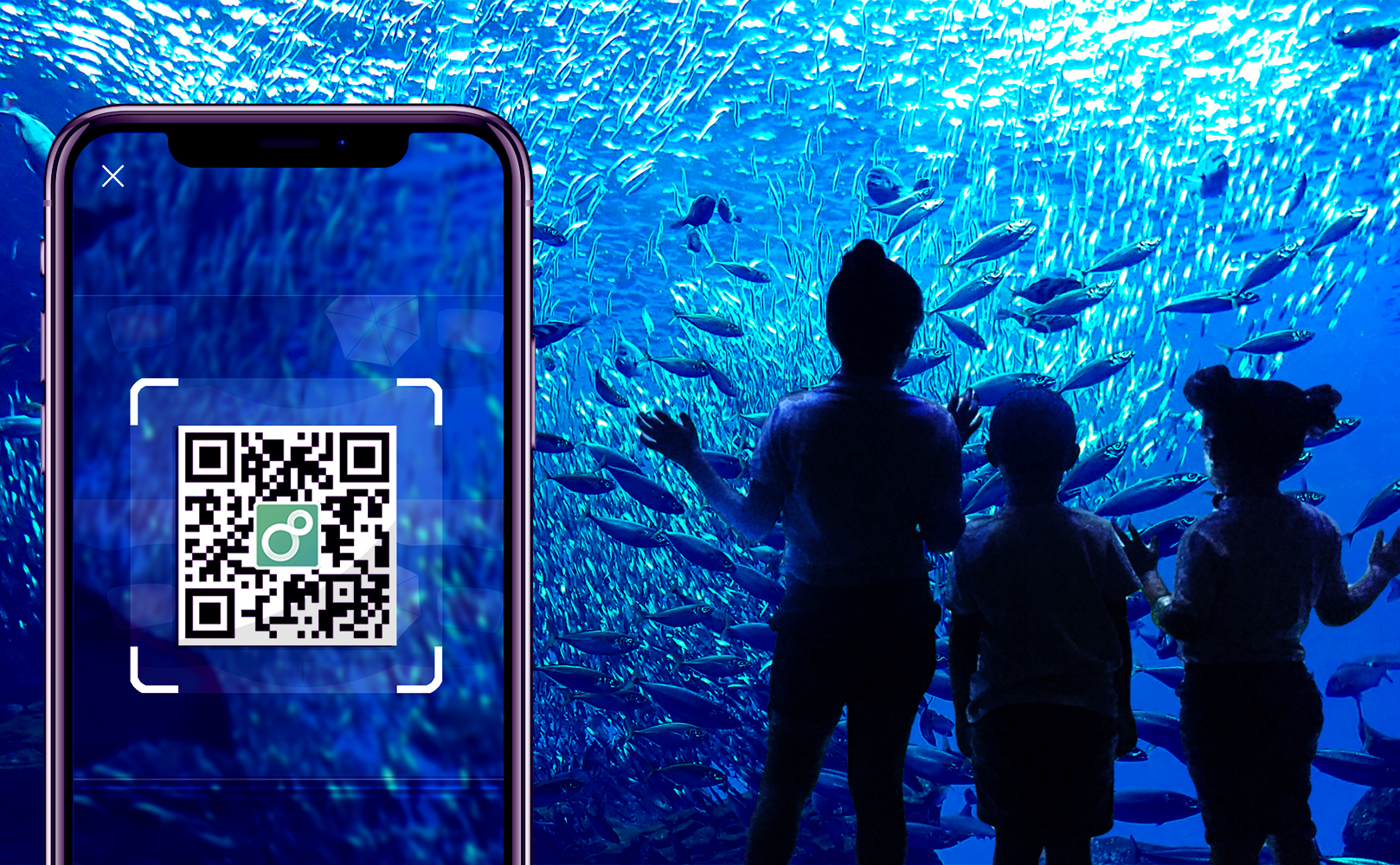 QR at Aquarium QRをスキャンしてメッセージを作成